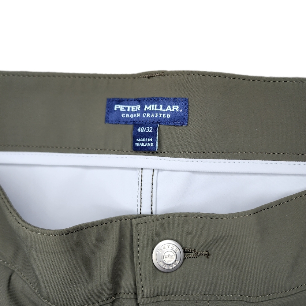 Peter Millar Mens Size 40 NWT Olive Green Bingham Performance Five-Pocket Pant - Picture 6 of 7